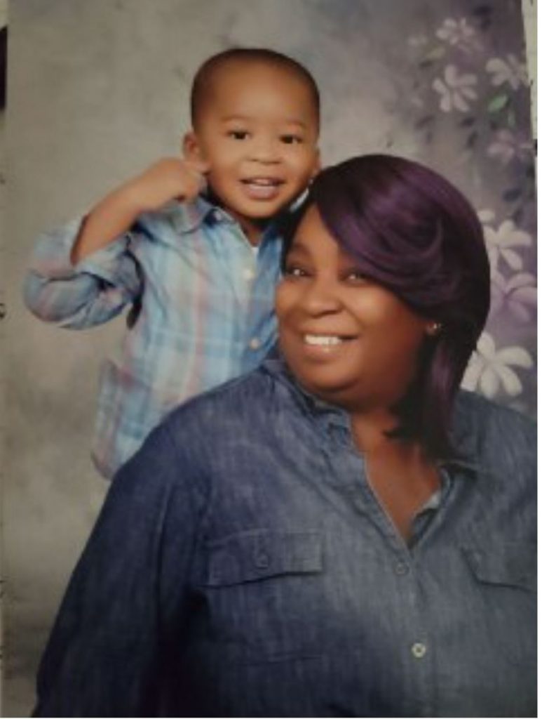 young son and mom.
