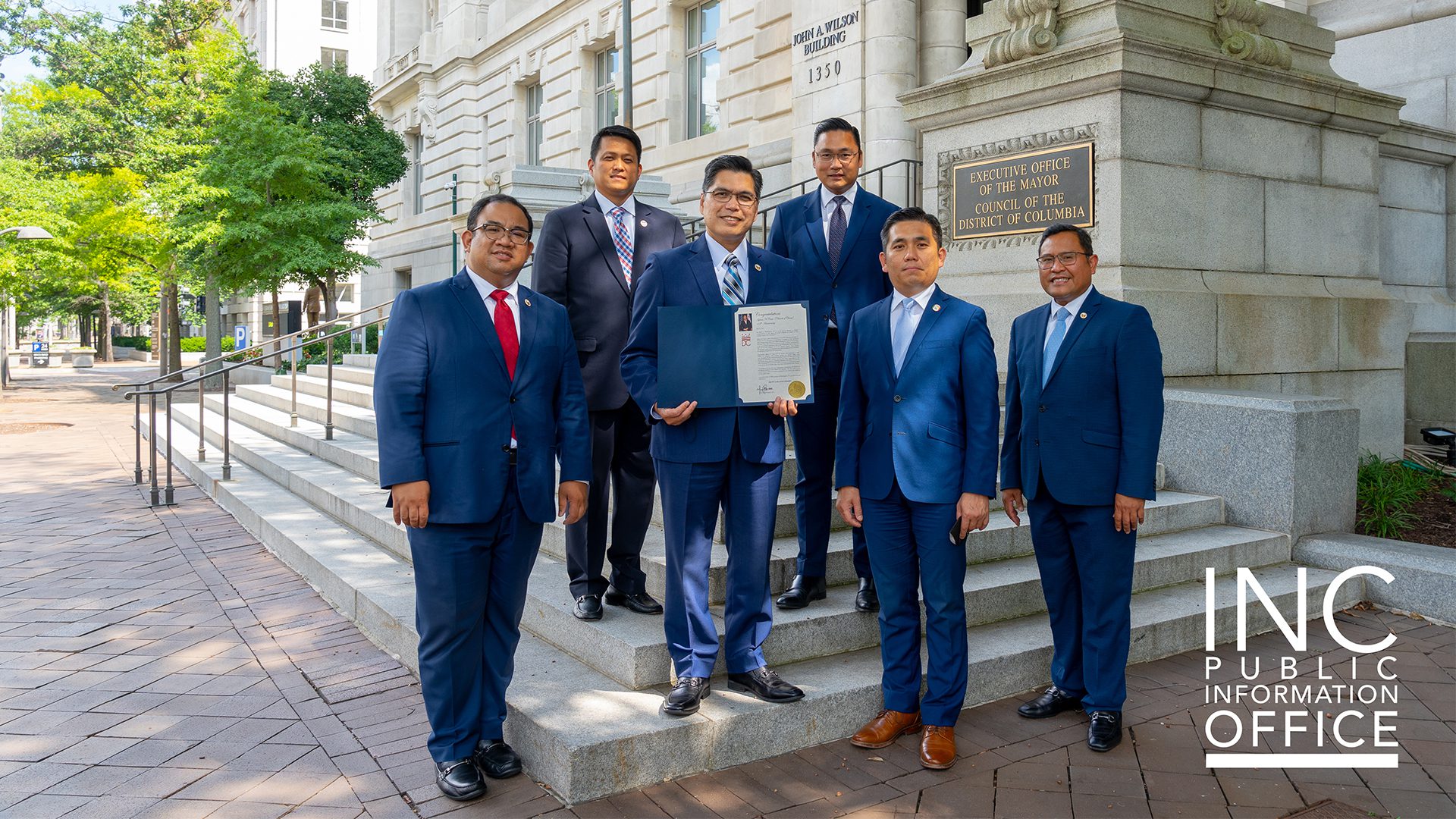 INC ministers from the Ecclesiastical District of Washington, D.C. pose for a souvenir photo in front of the Executive Office of the District of Columbia